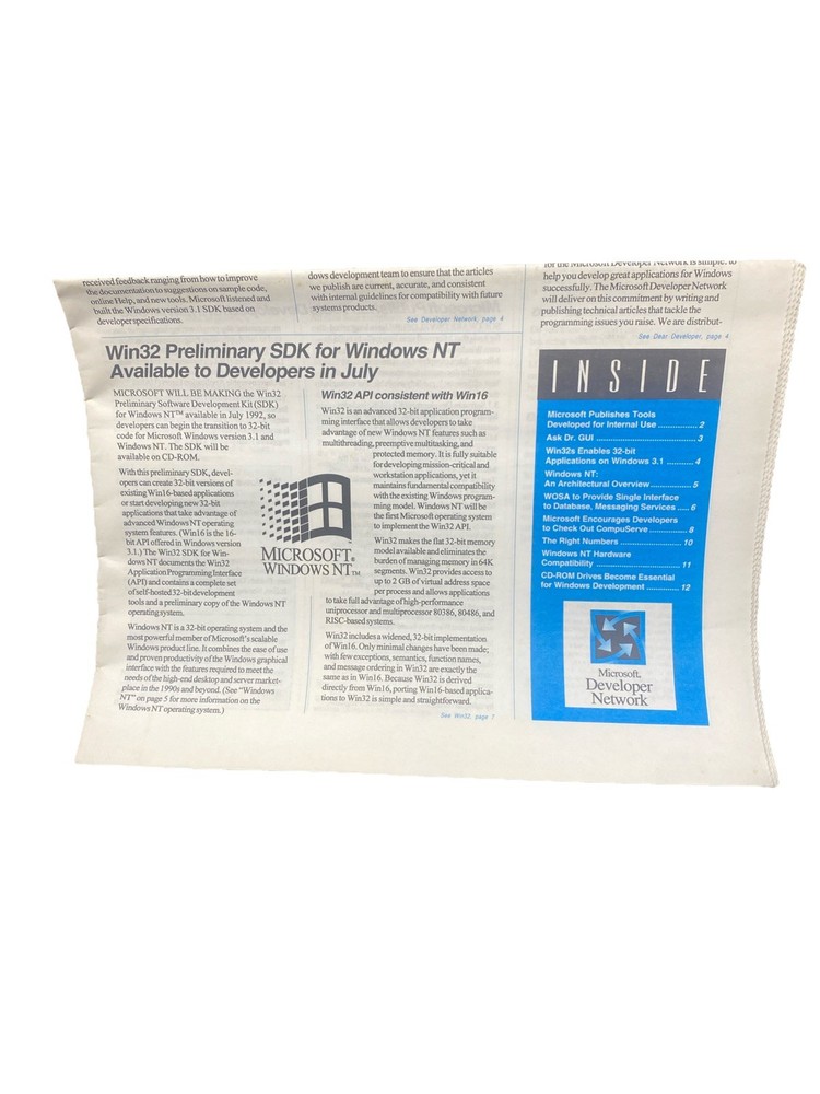 Vintage Microsoft Developer News Summer 1992