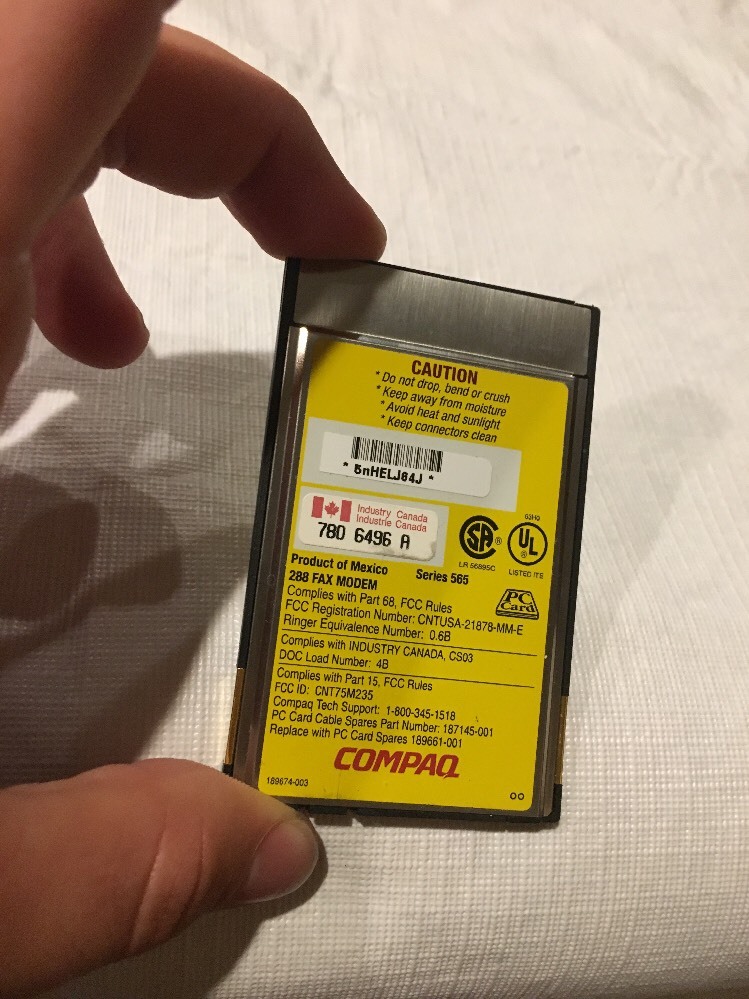 COMPAQ 288 FAX MODEM 28800 DATA / 14400 FAX