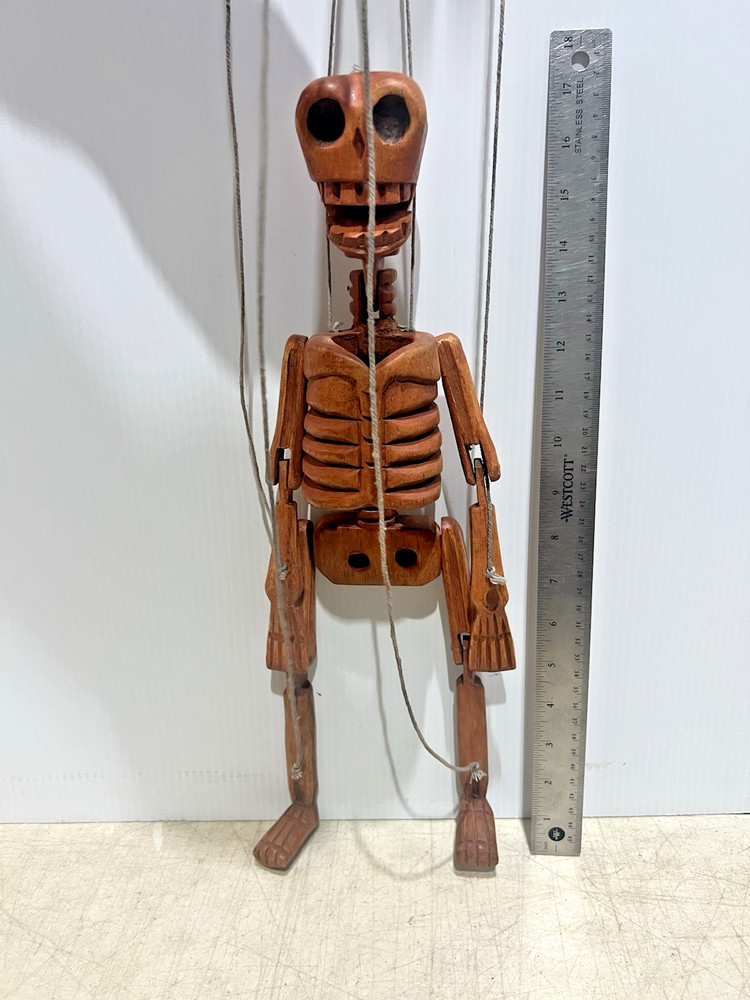 Marionette Skeleton - Handmade Original Puppet 16"   28" overall