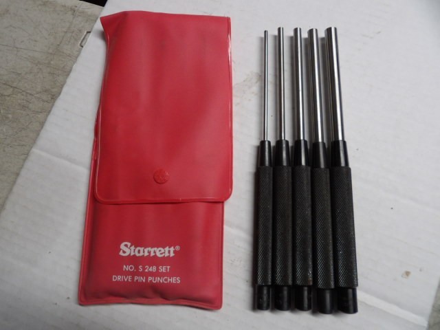 STARRETT  # 248 Drive Pin Punch Set of 5 with Pouch  New