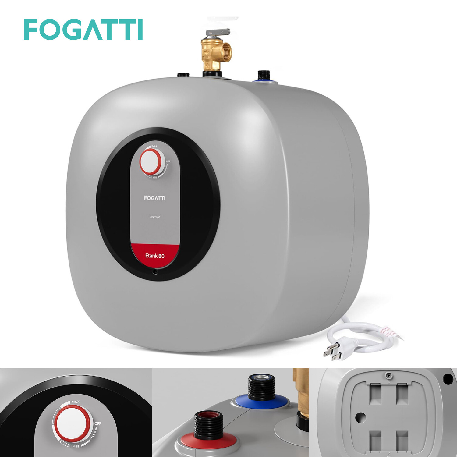 8 Gallon Electric Mini Tank Water Heater Instant Boiler 1440W Compact Storage