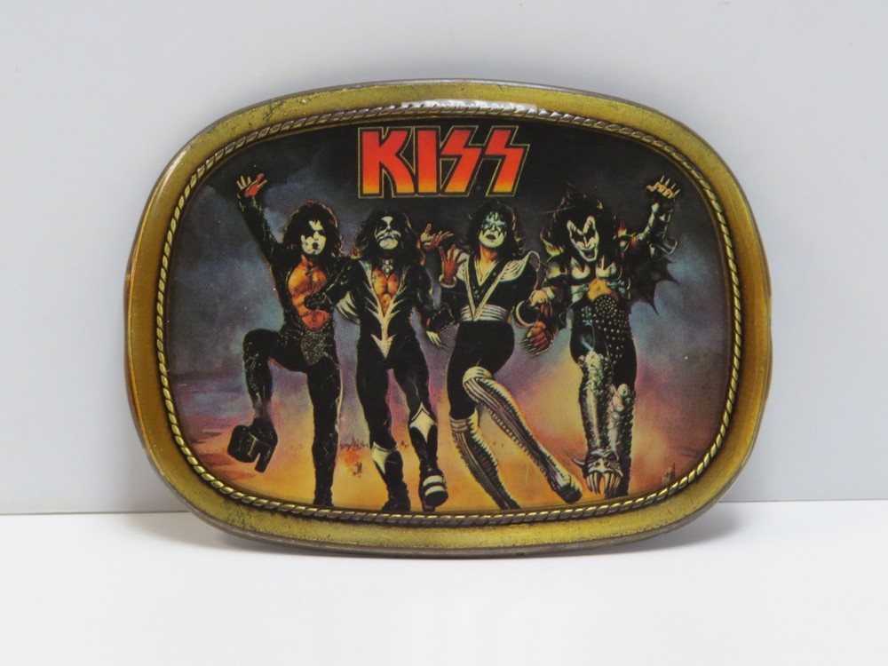 KISS DESTROYER PACIFICA BELT BUCKLE - 1977 VINTAGE AUCOIN - ACE PETER GENE PAUL