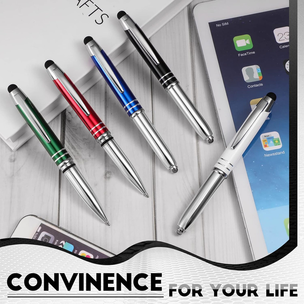 5 Pieces Stylus Pen for Touchscreen Devices Multi-Function Capacitive Pen with L
