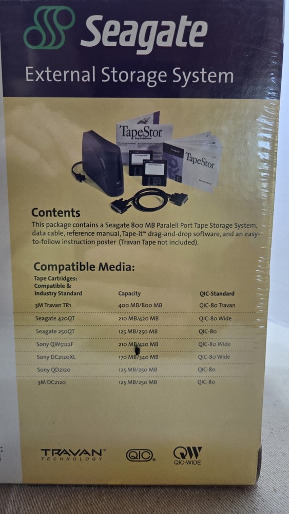 Seagate External Storage System Tapestor 800 Megabytes Model # Stt68oop