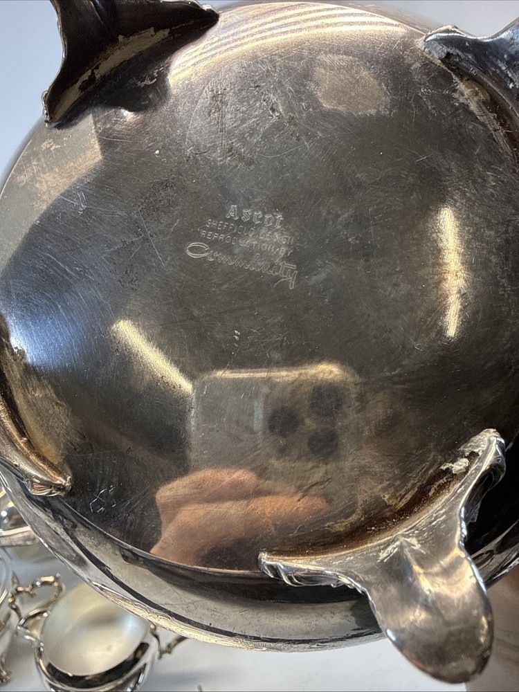 10 Piece Ascot Sheffield Design By Community Silver Plate Pitcher Tea Coffee Set