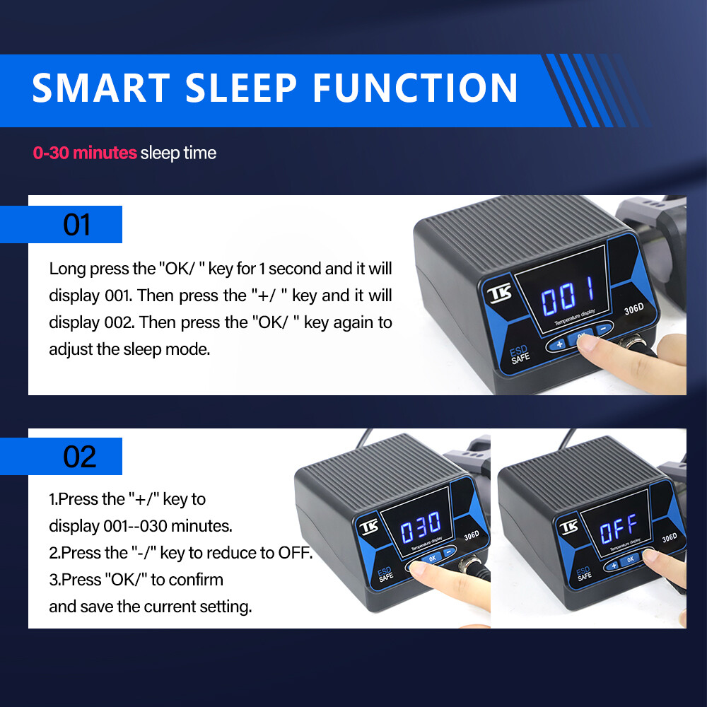 110V SMD Rework Soldering Station Iron Kit 60W Welding Tool Digital LED Display