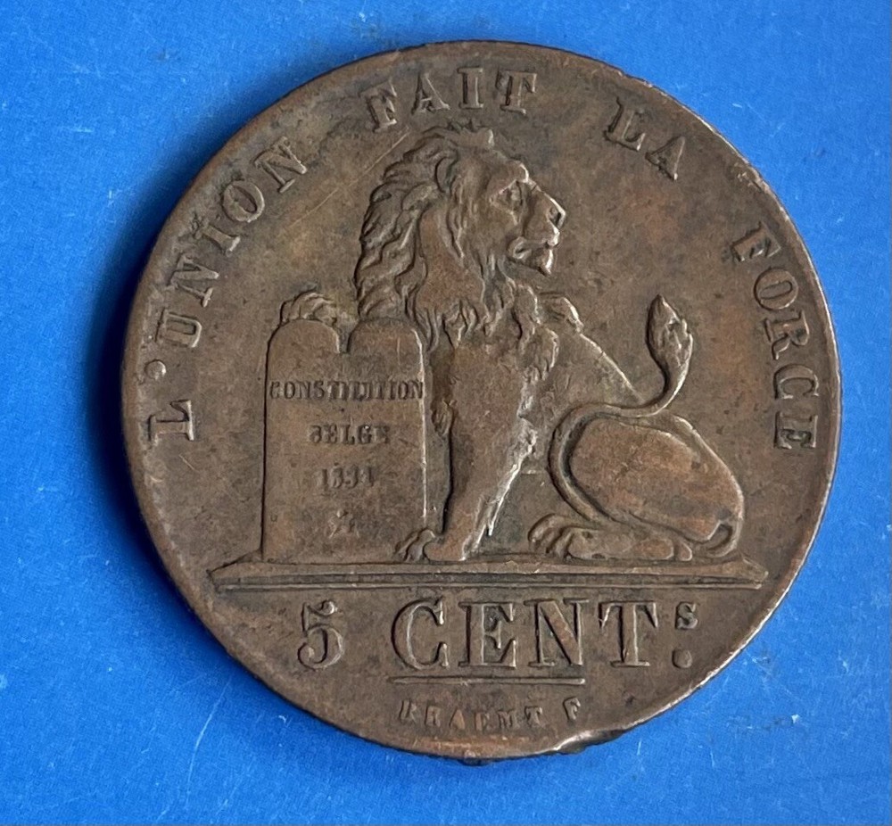 1851 Belgium 5 Centimes. PLEASE READ POSTAGE DETAILS. 2