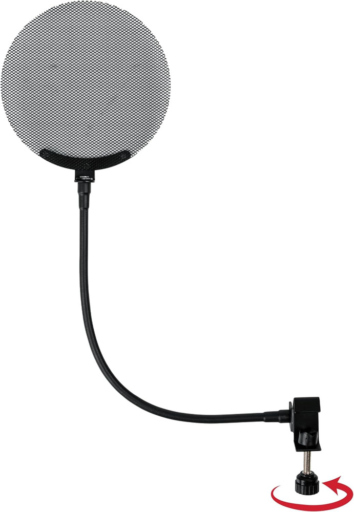 Vocal Recording Metal Screen Pop Filter with 12.4-Inch Gooseneck, Great for Podc
