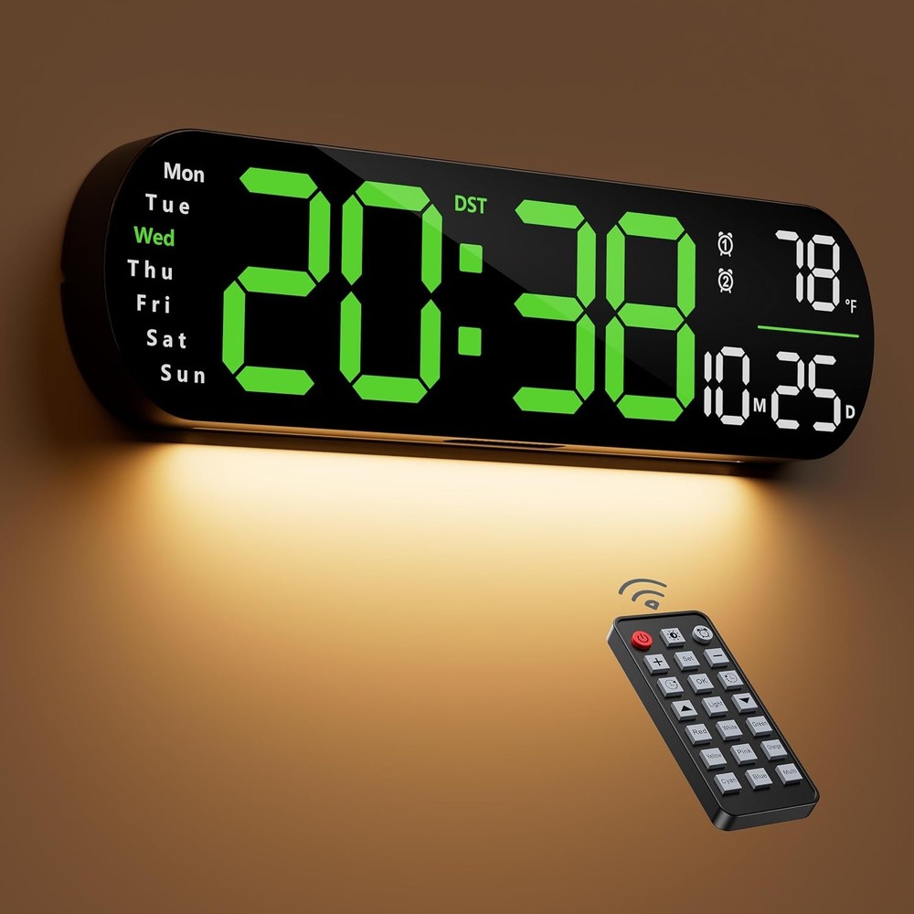 Digital Wall Clo, Lar Display Digital Clo with Remote Control