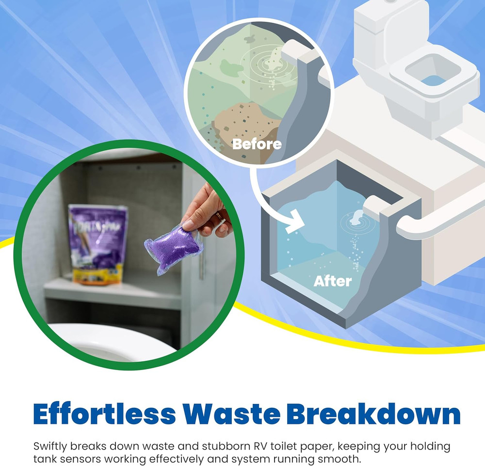 Porta-Pak Black Holding Tank Deodorizer & Portion Control System Drop-Ins - Rapi