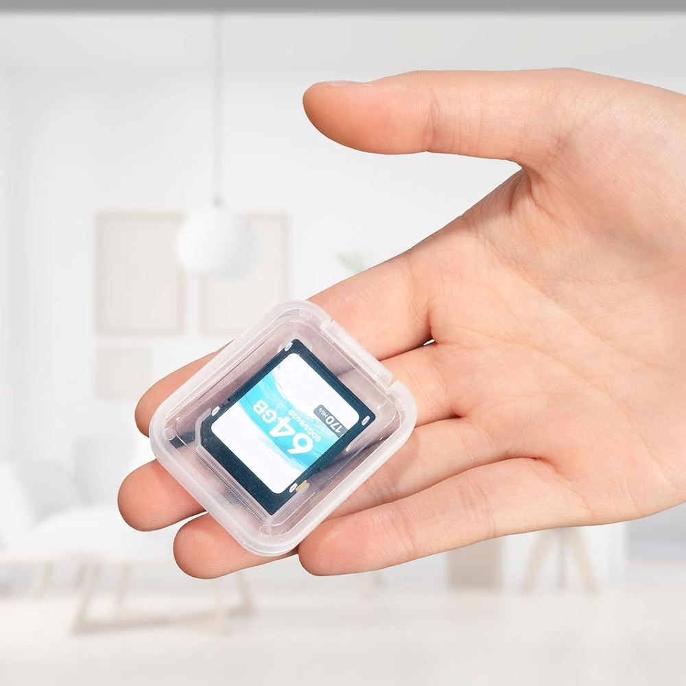 Transparent Standard SD SDHC Memory Card Case Holder Box Storage Boxes (Pack of