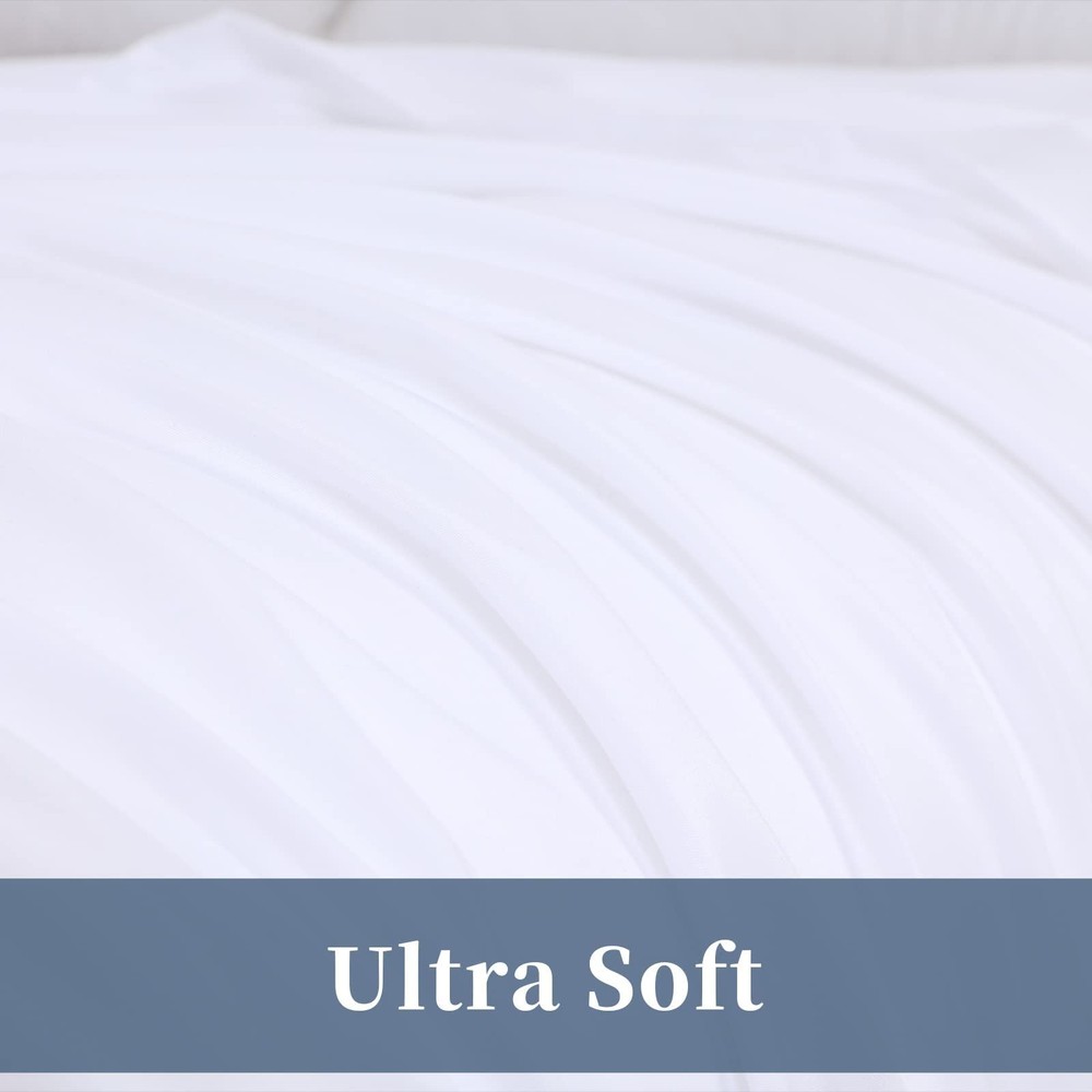 White Oversized King Flat Sheets Extra Large 120x120 Inch Top Bed Sheet New Set