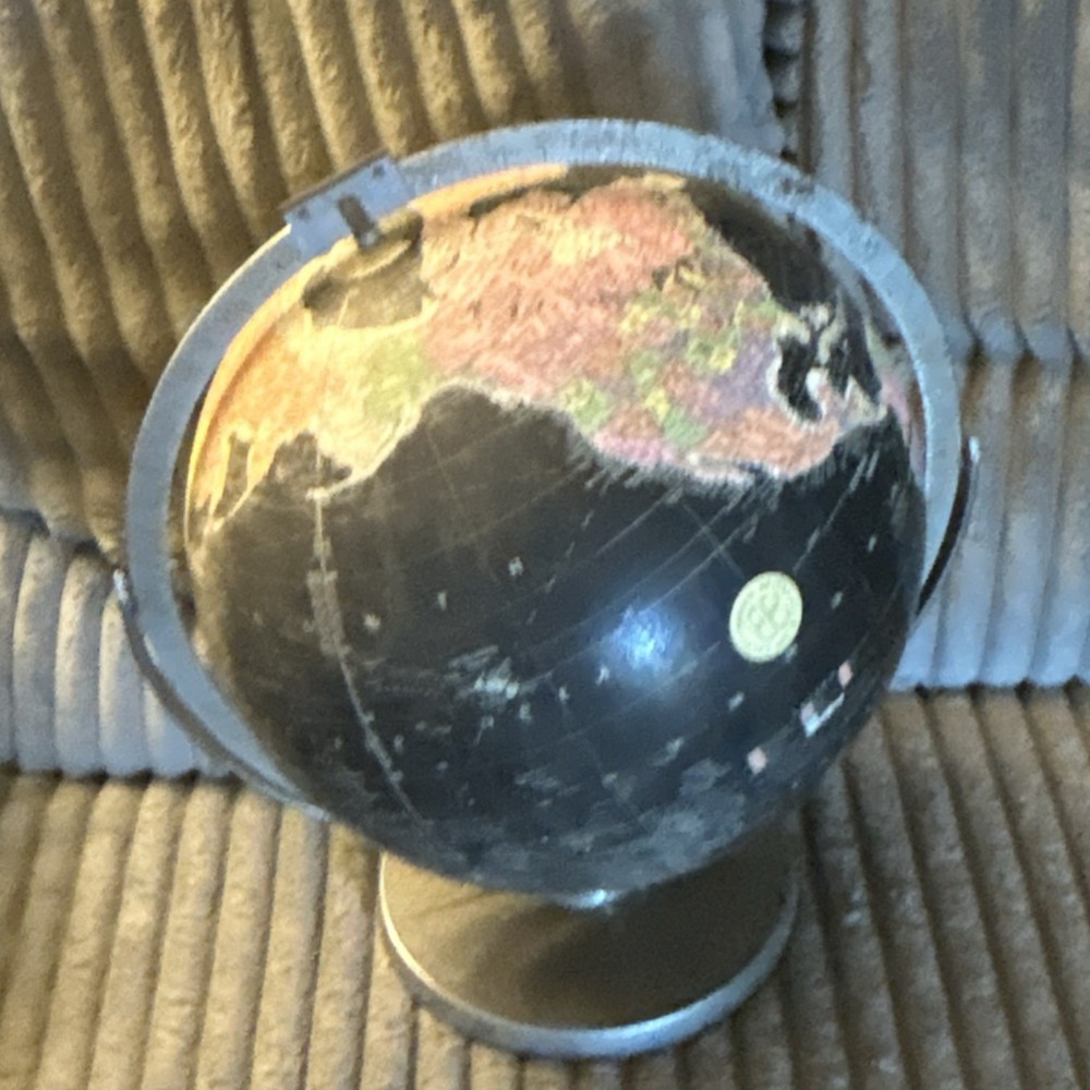 Replogle Black Rotating World Globe with Metal Base