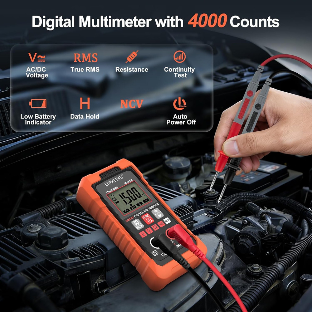 Digital Multimeter Volt Meter TRMS 4000 Counts Auto-Range NCV Voltage Multi Test