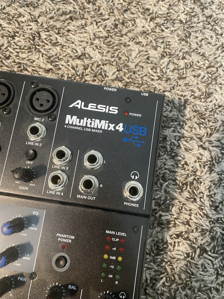 Alesis MultiMix 4 USB Mixing Console - Black - No Power Cord