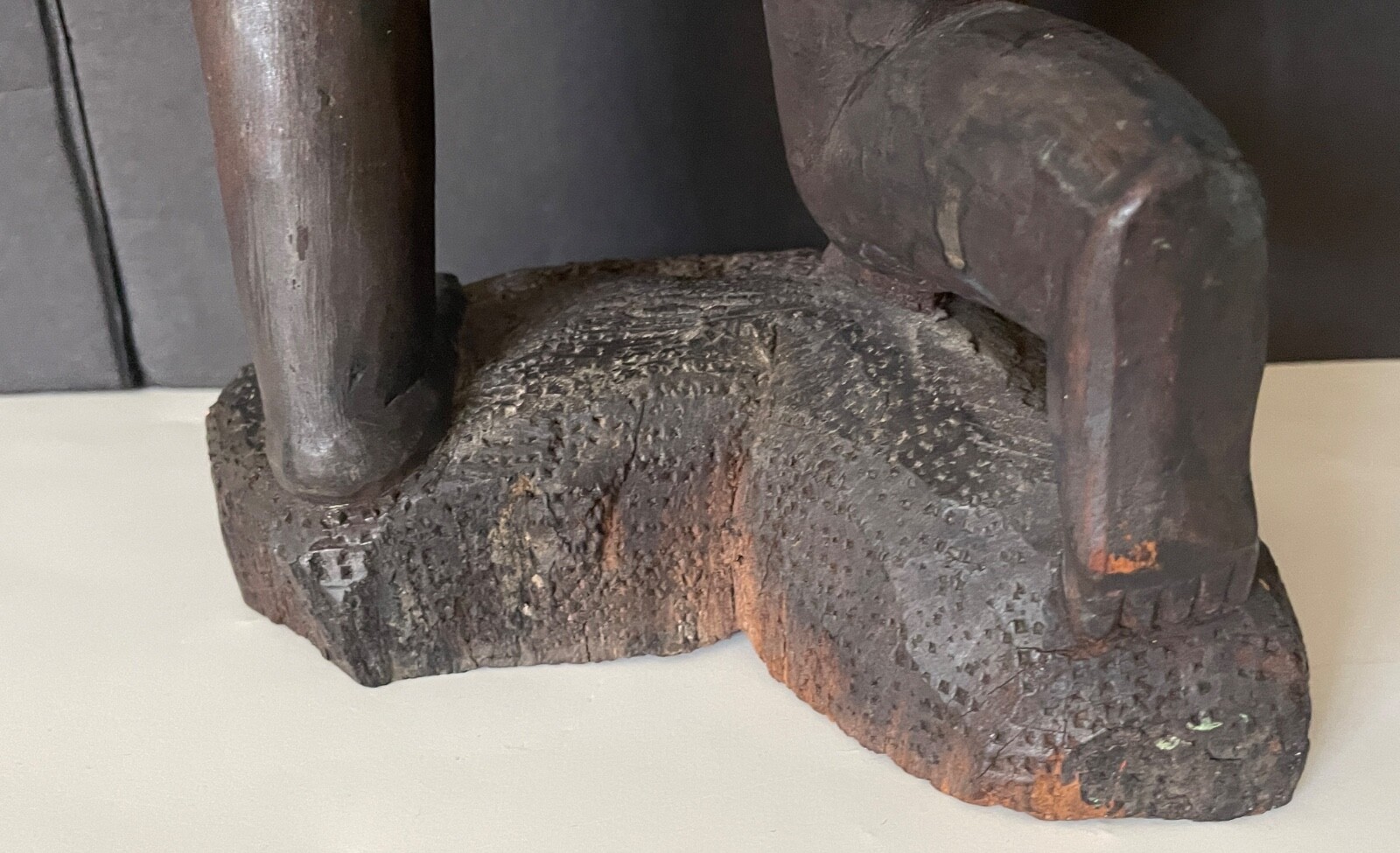 African Nigerian Yoruba large hand carved wood female woman figurine statue 19"