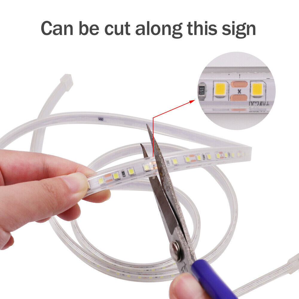 1m-20m 12V 24V 2835 LED Strip Flexible Rope IP68 Waterproof Lamp Outdoor Lights