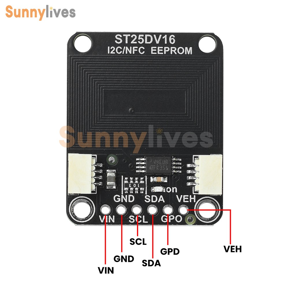 ST25DV16K I2C RFID Dynamic Tag Module RF Module Compatible with STEMMA QT/Qwiic