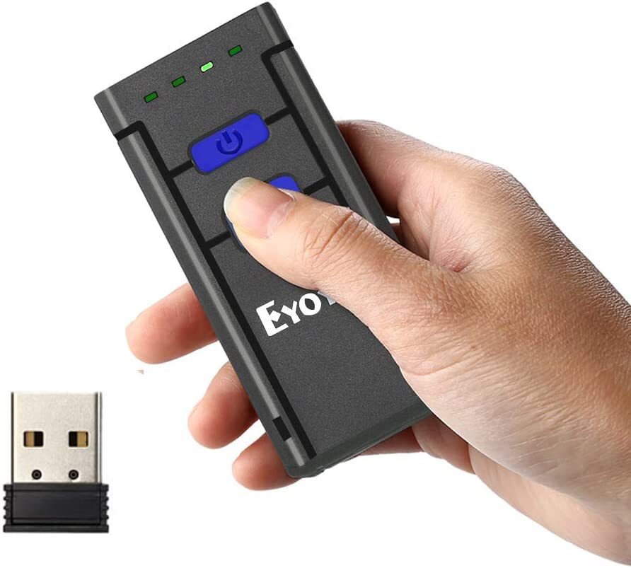 Eyoyo 1D Laser Wireless Barcode Scanner 1D Code Fast Scan Speed Inventory Reader