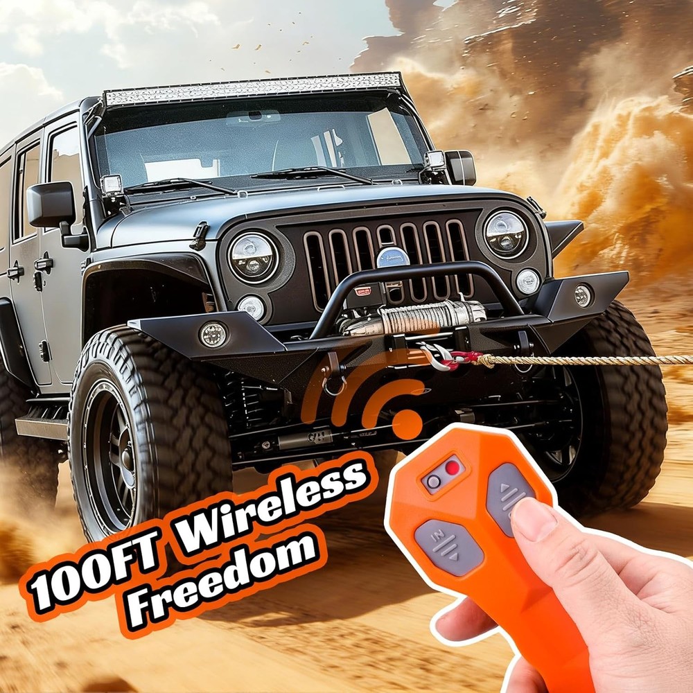 12V Wireless Winch Remote Control 2 Pack - 100FT Universal 5 Wire Controller Win