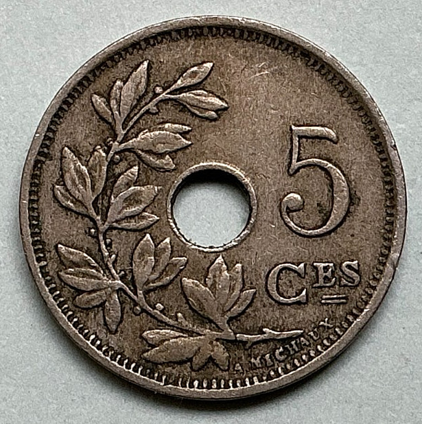 1928 Belgium 5 Centimes KM #67