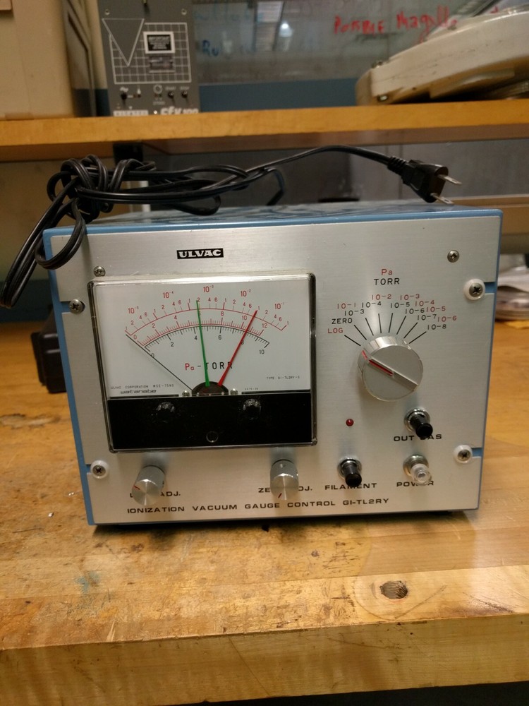Ionization Gauge Controller Ulvac GI-TL2RY with Ion Gauge, Cables, and CF Adapte