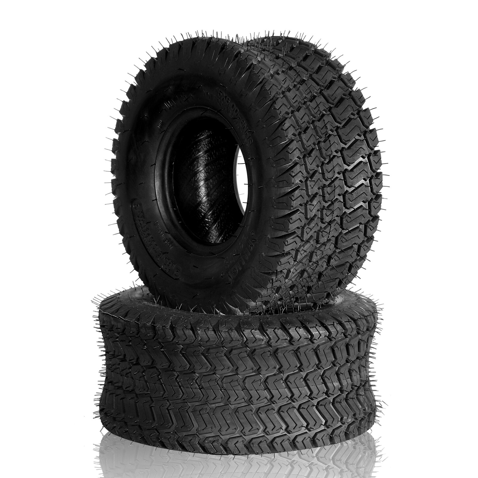 Two 15x6.00-6 Turf Tires Lawn Mower Tractor 4 Ply Rated 15x6-6 Tubeless 570Lbs