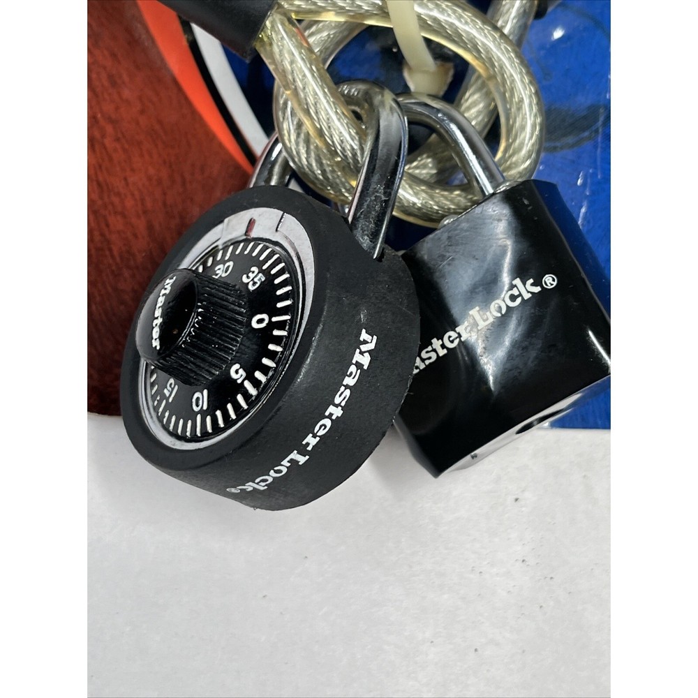 Master Lock 6' Coated Security Cable w/ 2 Key & Combination Padlocks