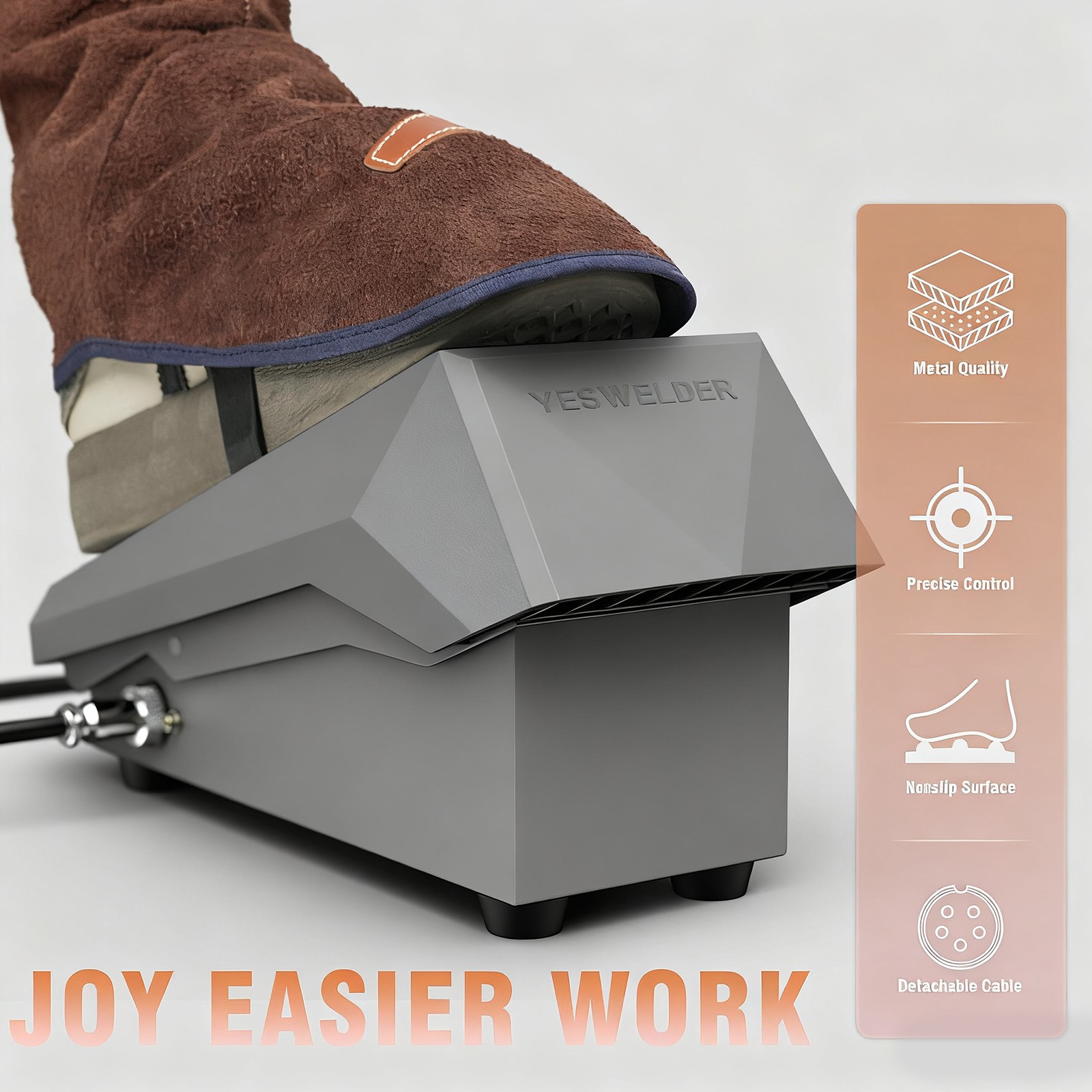 TIG Foot Pedal 5-Pin Connector - Compatible with YWT-200DC/TIG-200P/205P Welding