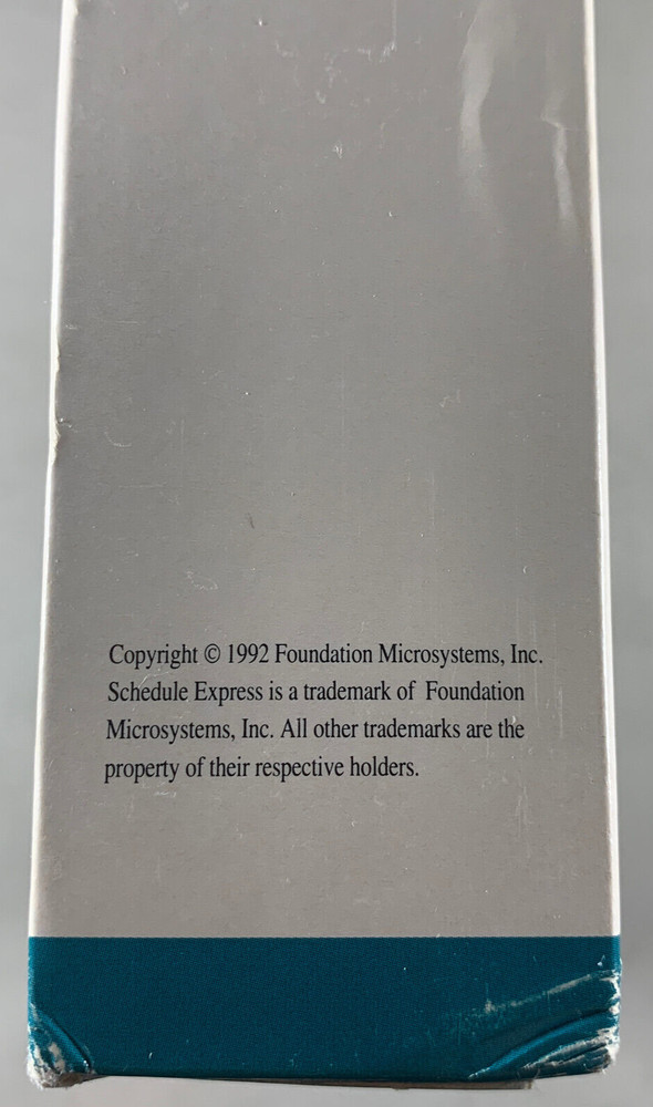 1992 Foundation Microsystems SCHEDULE EXPRESS Windows Project Managing Software