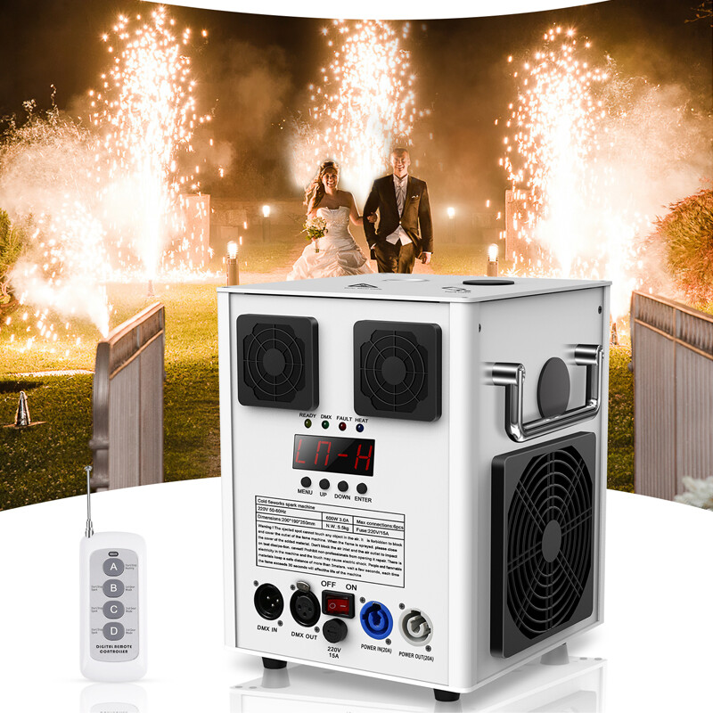 700W Cold Spark Machine Stage Firework Effect Mac DMX DJ Party Wedding & Case