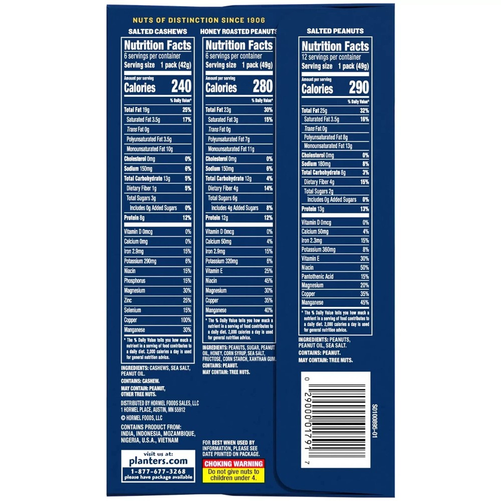 Planters Individual Variety Pack, 24 pk