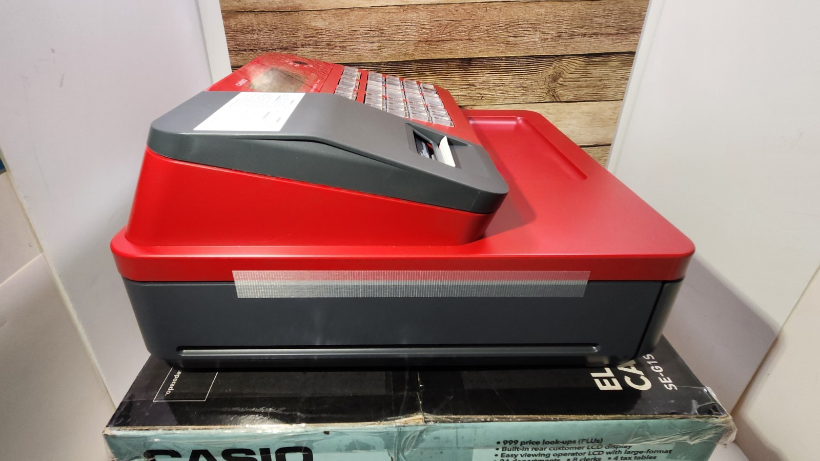 Casio Cash Register RED SE-G1SC New with Keys Manual Electronic Thermal