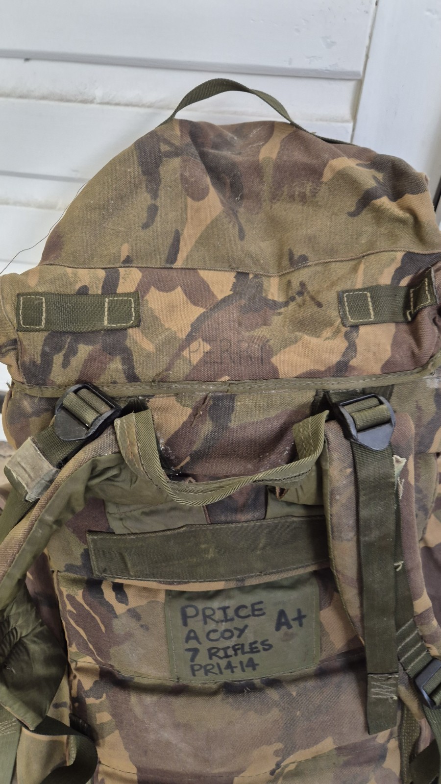 GENUINE BRITISH ARMY BERGEN RUCKSACK DPM LONG BACK 120L SIDE POUCHES +YOKE 1995