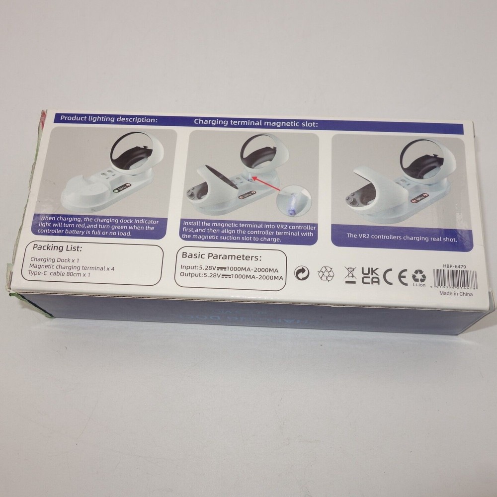 NEW iPlay RGB Controller Charging Dock Stand for PS VR2 White