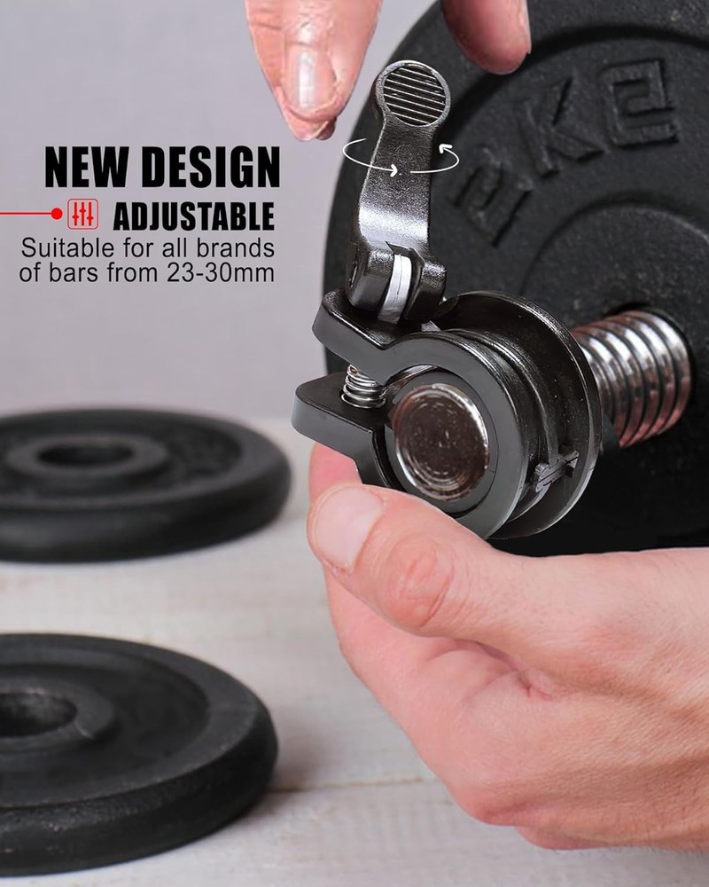 Adjustable Barbell Clips 1 Inch | Quick Release Locking Collars for Dumbbells