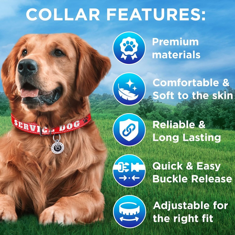 TECEUM Reflective Pet Collar – Red - ESA – M – Extra Soft Medium, -