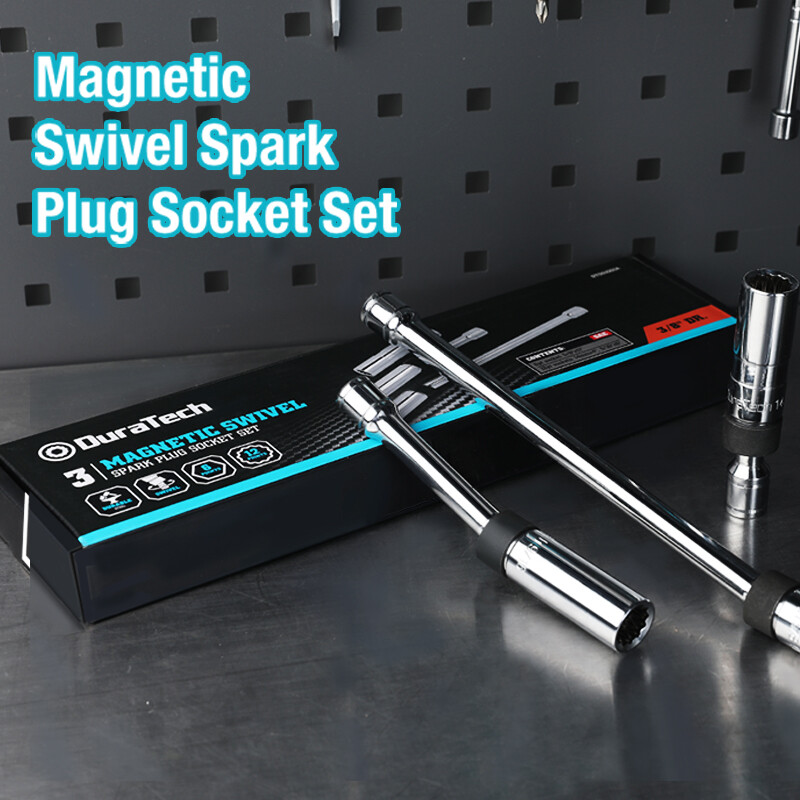 DURATECH 5PIECE Magnetic Swivel Spark Plug Socket Set 5/8" 9/16" Socket 6PT 12PT