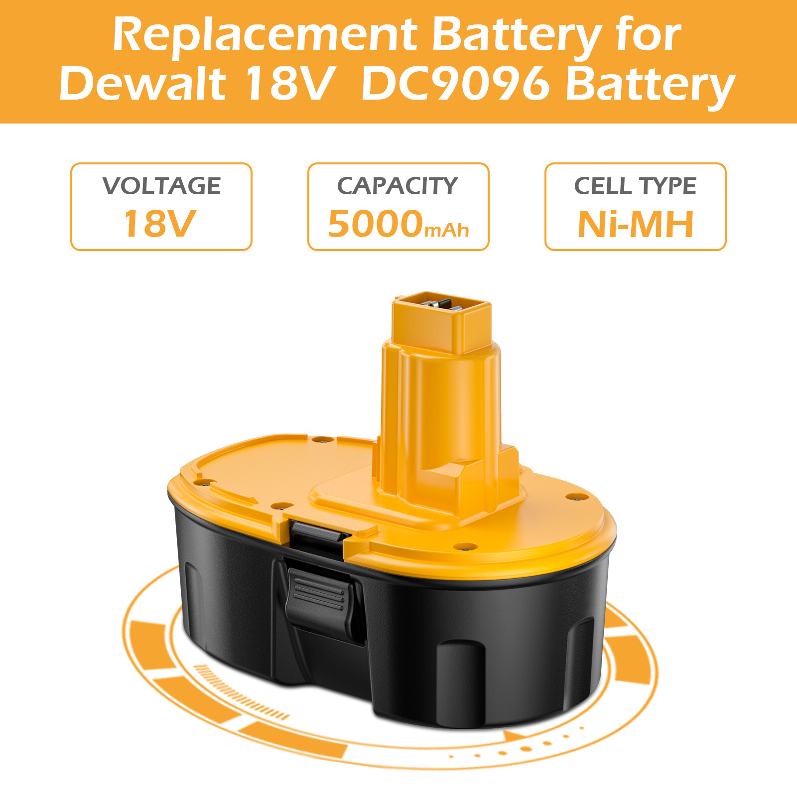 ✅2PCS 18V For Dewalt 18 VOLT XRP DC9096 DC9098 Ni-MH 7.0Ah Battery DC9099 DE9039