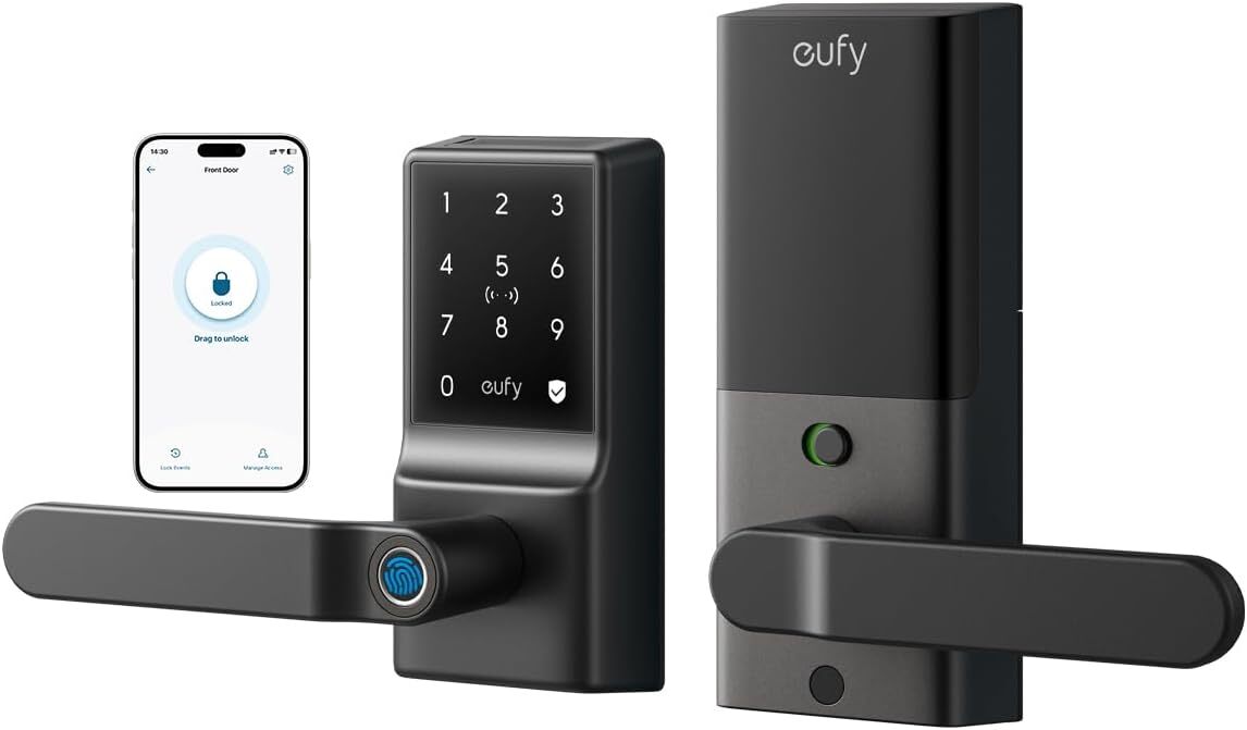 eufy Smart Lock C33 Wi-Fi Fingerprint Keyless Entry Door Lock with Handle|Refurb