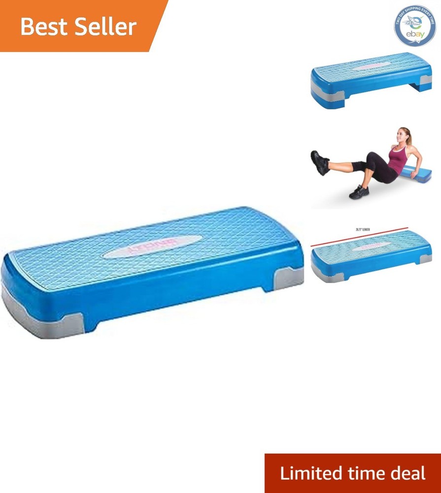 Compact Adjustable Aerobic Step Platform for Effective Cardio Workouts - Blue