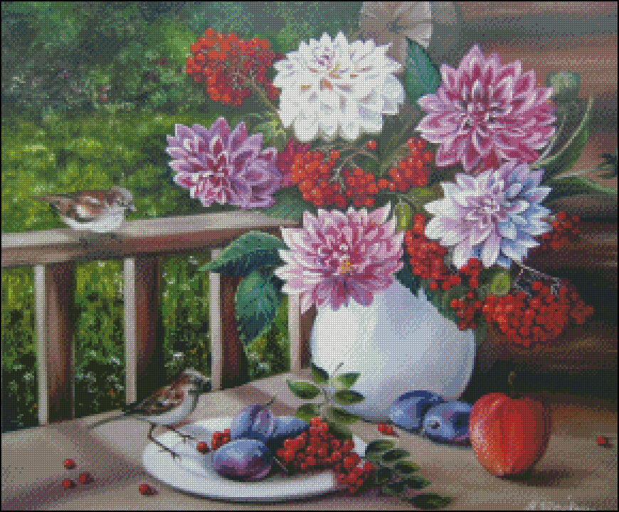 White Vase - DIY Counted Cross Stitch Pattern Needlework