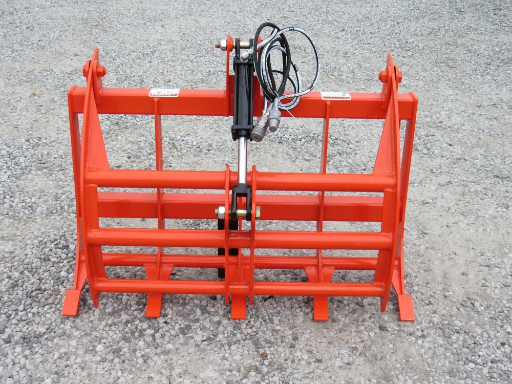 48" Root Rake Clam Grapple and 42" Long Pallet Forks Attachment ComboQuickAttach