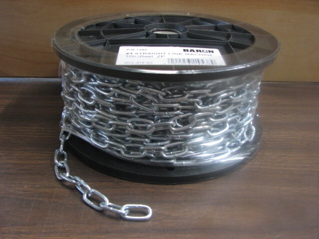 #4 STRAIGHT LINK MACHINE CHAIN, 100FT, BARON