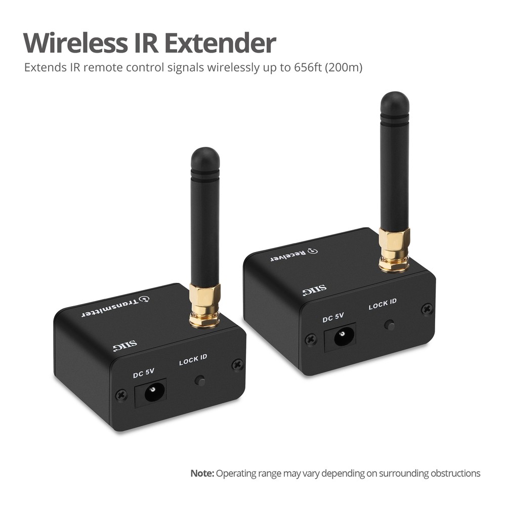 SIIG Wireless IR Remote Control Signal Extender Repeater Kit - 200M