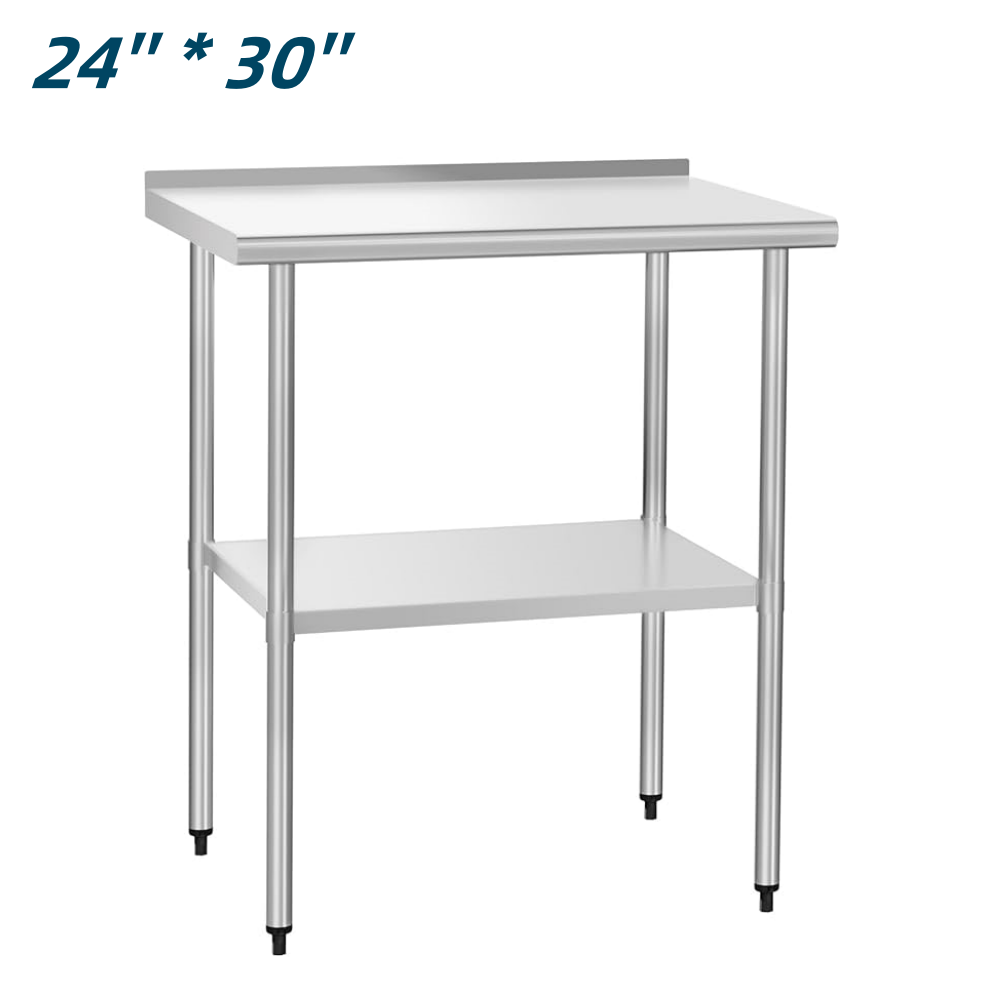 Stainless Steel Commercial Kitchen Food For Prep Table Work with Backsplash NSF
