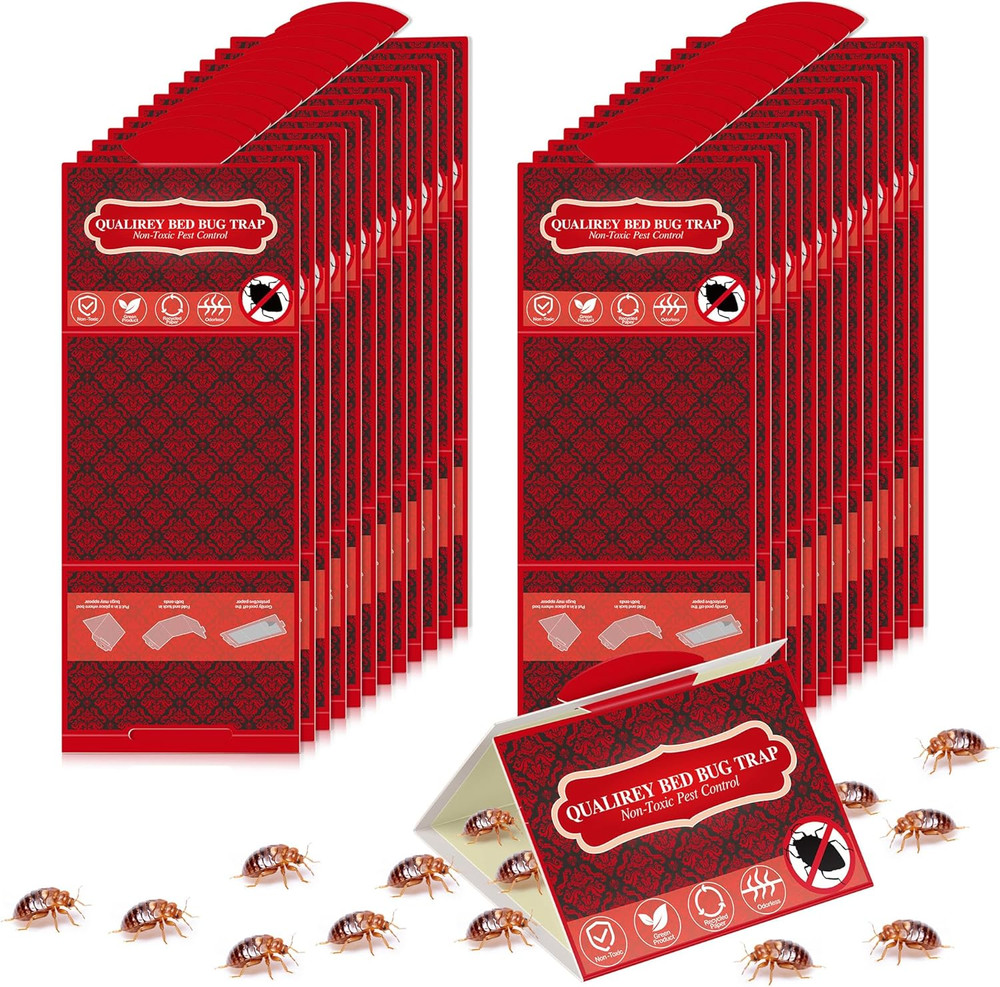 24 Pack Bed Bug Traps, Non Toxic Bedbug Detector for Bed Legs, Bedbug Intercepto