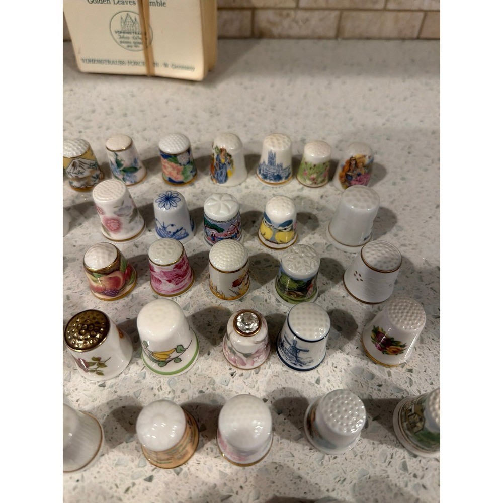 Sewing Thimble Hand Painted Porcelain bundle