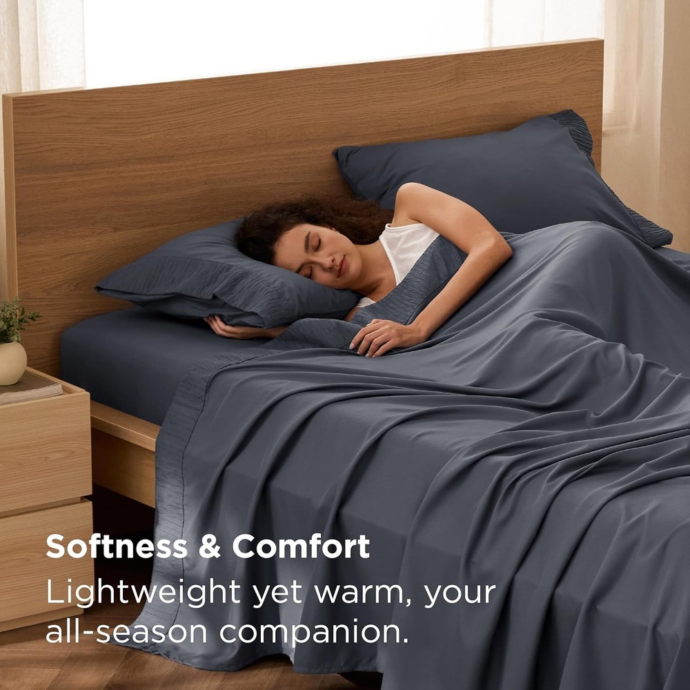 Queen Sheet Set 4 Pc Microfiber Dark Grey