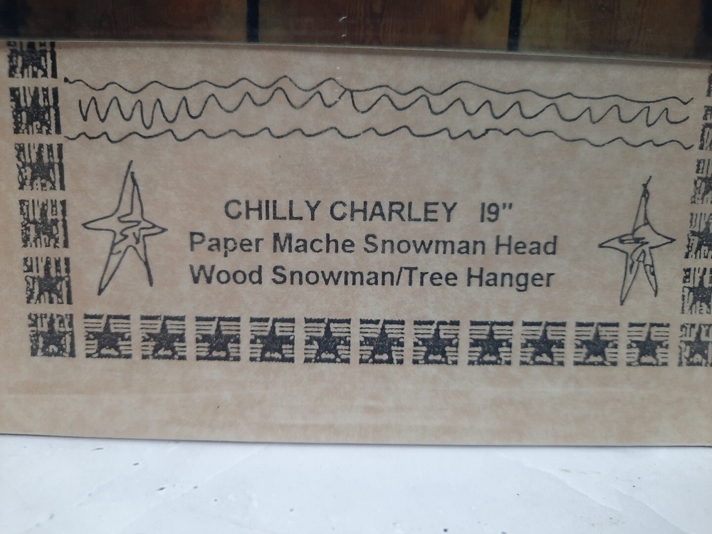 HIckety Pickety Chilly Charley Paper Mache Snowman Head Craft Pattern